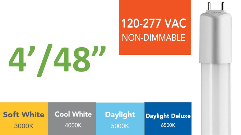 4 ft., 120-277 VAC Direct-wire LED Tubes