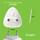 Tubes LED à fil direct de 2 pieds, 120-277 VCA