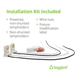 Coude en U, T8/T12, kit de conversion de luminaire LED à fil direct (2 pi)