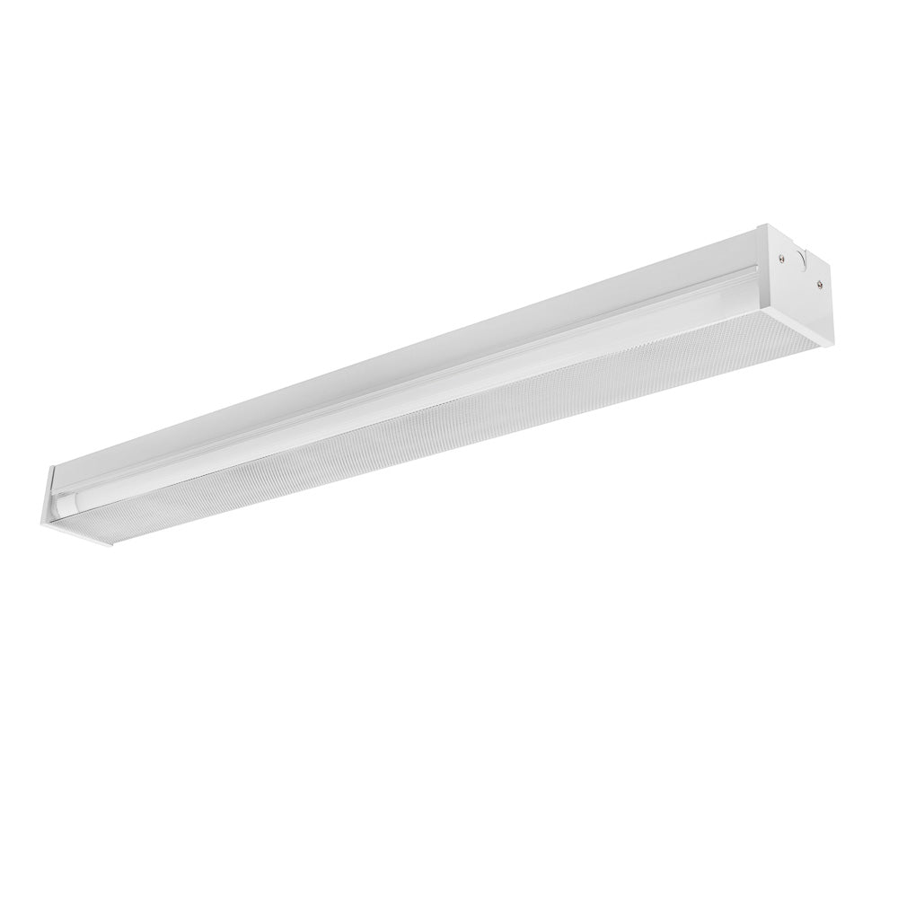 Luminaire LED à montage en surface de 4 pieds avec lentille prismatique (deux tubes LED inclus)