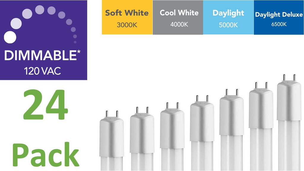 4 ft. (24-pack BULK) Dimmable Direct-wire LED Tubes (Closeout)